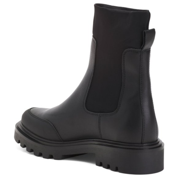 Bootlegger Black Leather Leather Elastic Chelsea Booties - Picture 2 of 7